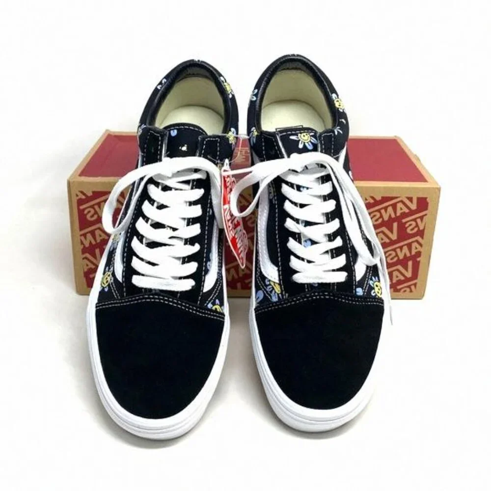 VANS Old Skool Low Top Black Floral Suede Canvas VN0A5JMIY23 Sneakers Size Women